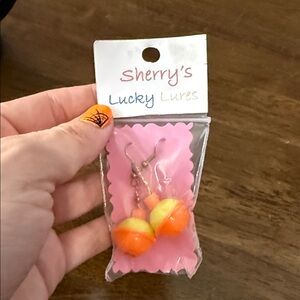 Sherry's Lucky Lures Orange and Yellow Earrings